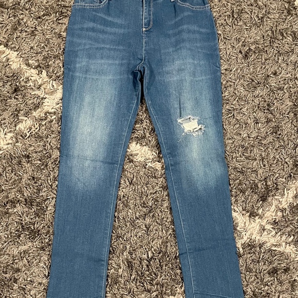 Girls Jean Denim Bundle Size 14-16 Stretch Adjustable Waist Distressed - Picture 3 of 11